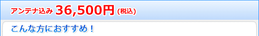 地デジ+アナログ+BS(CS)新設工事36,500円